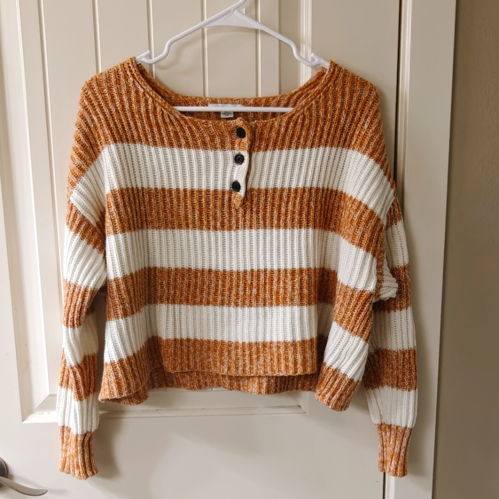 American eagle striped crop sweater